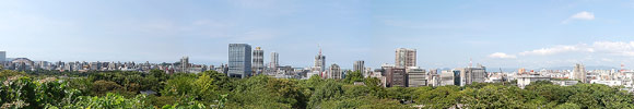 福岡城本丸跡から見る眺望